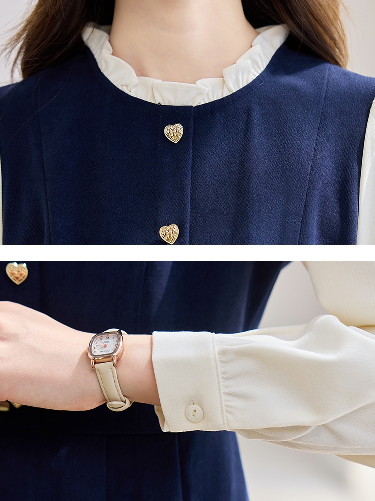 Chanelstyle France style Pseudo-two dress for women