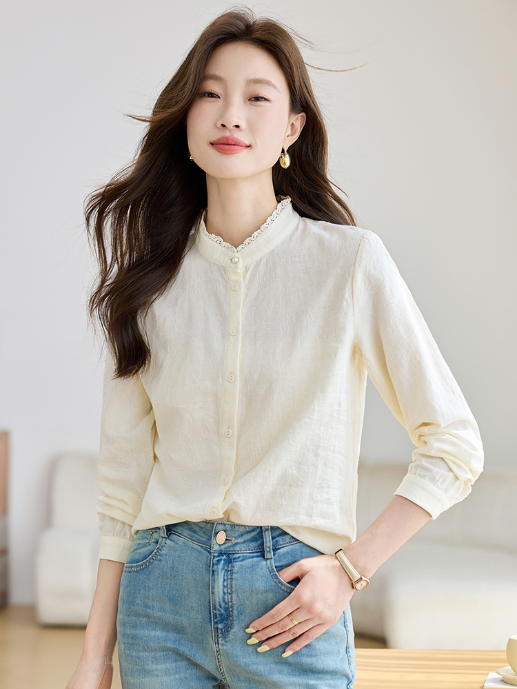 Niche autumn shirt temperament tops for women