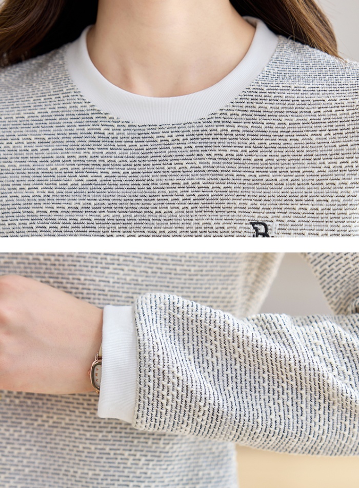 All-match round neck tops long sleeve T-shirt for women