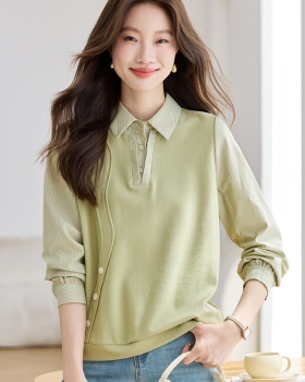 Pseudo-two autumn pullover shirt Casual Korean style hoodie