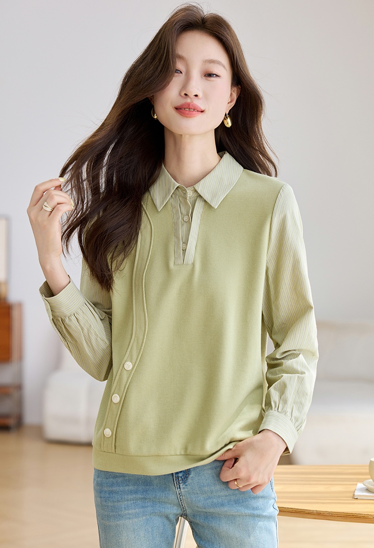 Pseudo-two autumn pullover shirt Casual Korean style hoodie