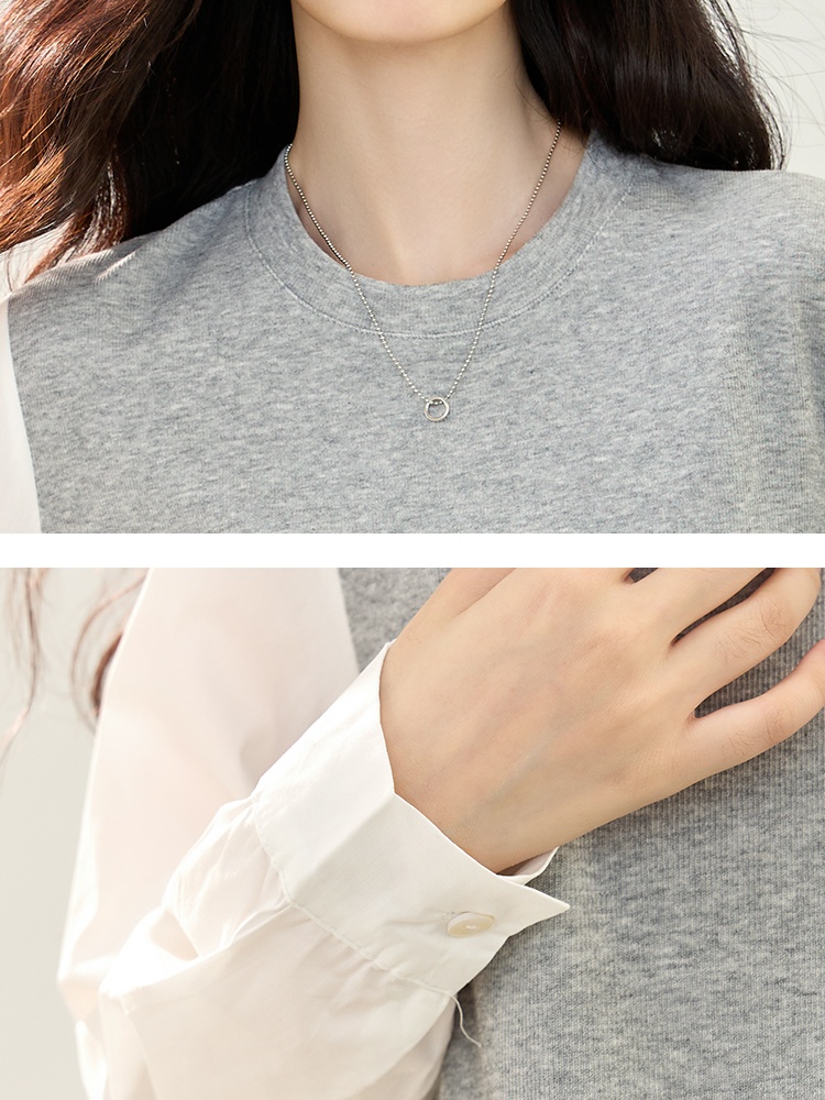 Western style gray hoodie autumn Casual shirt for women