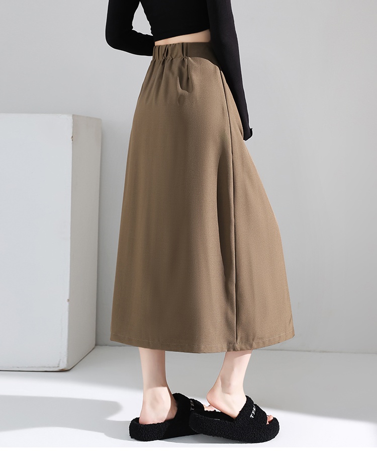 Irregular high waist autumn retro long pleated skirt