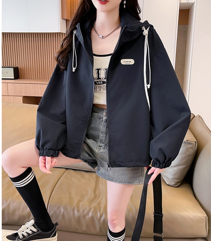 Autumn fashion technical jacket hooded coat for women