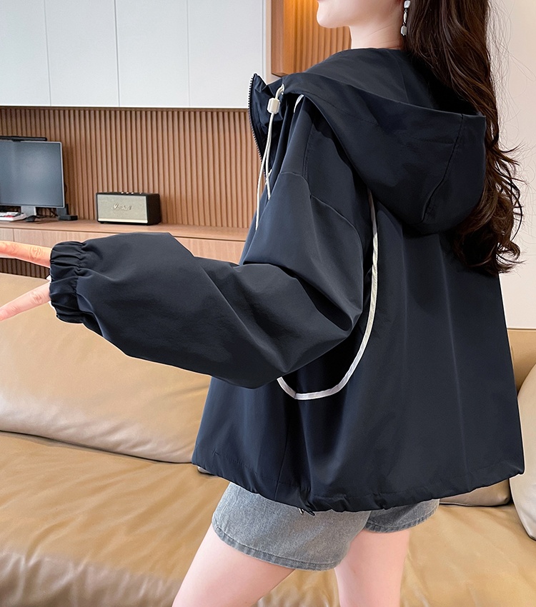 Autumn fashion technical jacket hooded coat for women