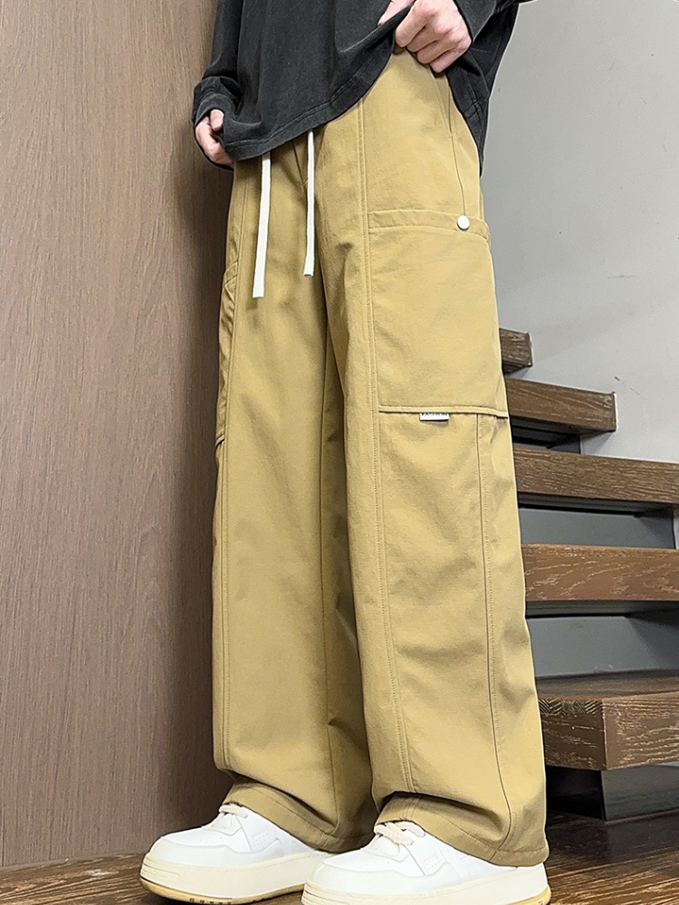 Splice fashion work clothing autumn casual pants for men