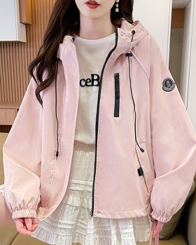 Spring and autumn Casual tops hooded jacket for women