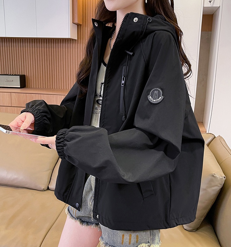 Spring and autumn Casual tops hooded jacket for women