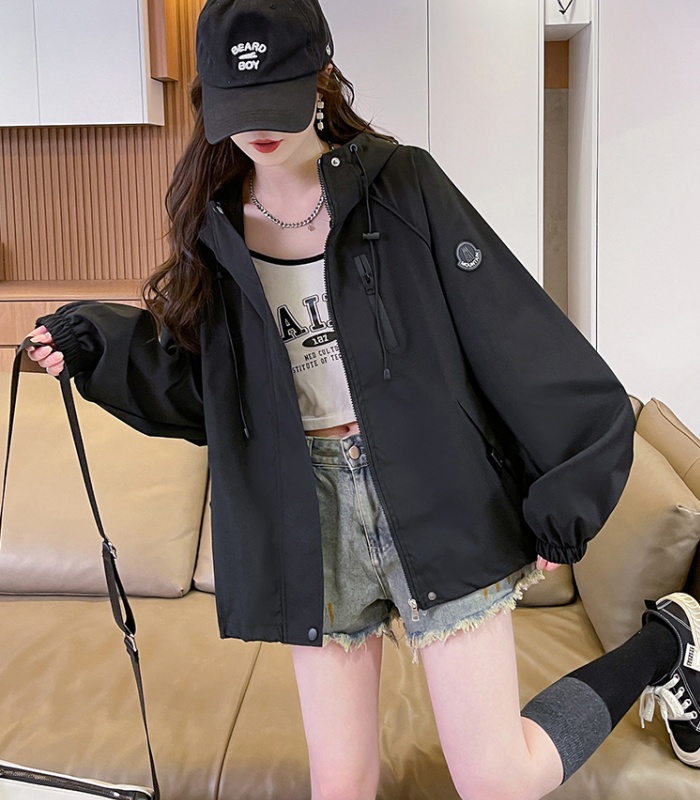 Spring and autumn Casual tops hooded jacket for women