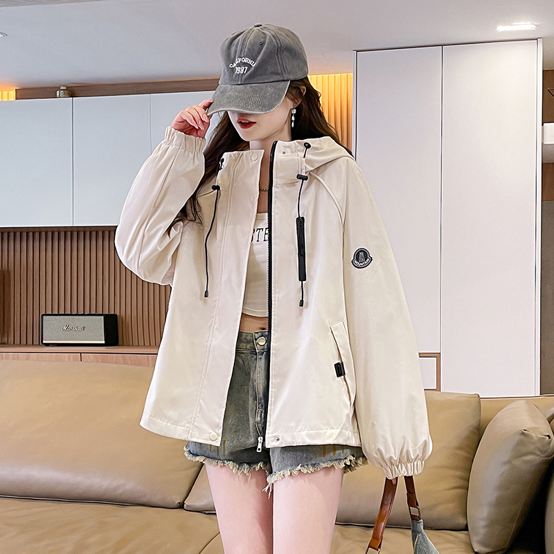 Spring and autumn Casual tops hooded jacket for women