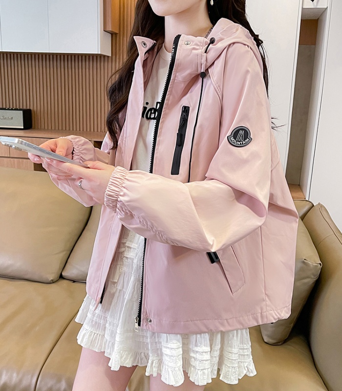 Spring and autumn Casual tops hooded jacket for women