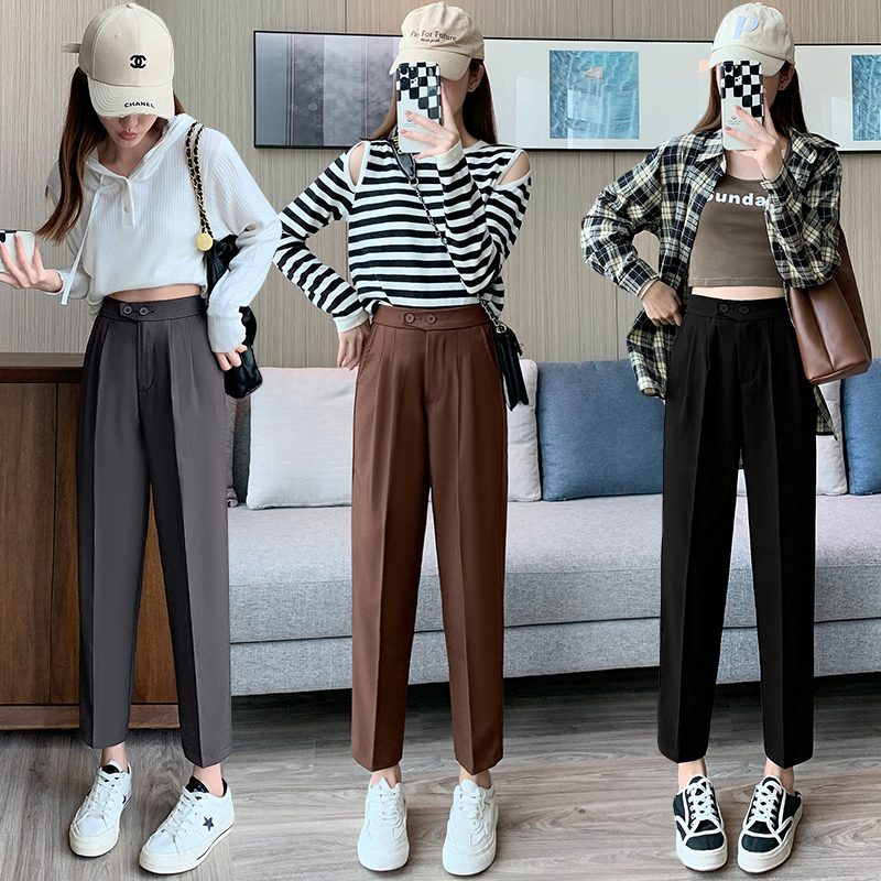 Straight loose suit pants slim harem pants for women
