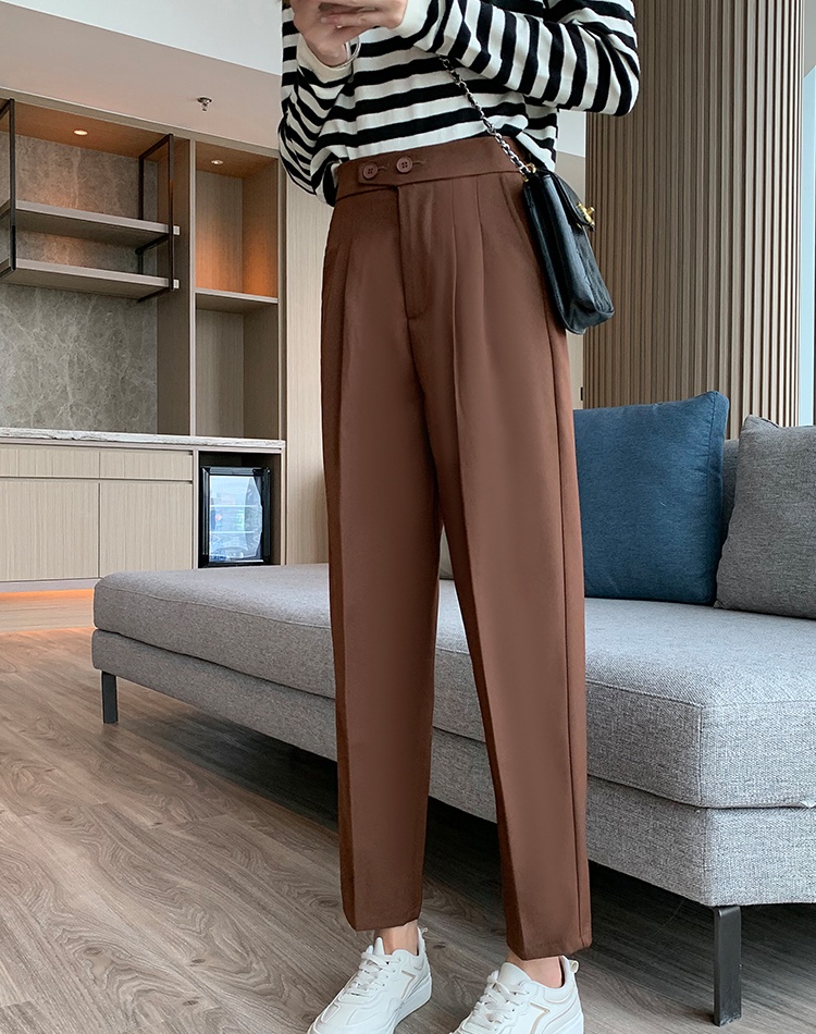 Straight loose suit pants slim harem pants for women