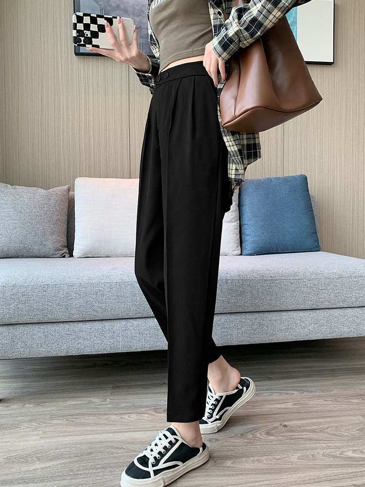 Straight loose suit pants slim harem pants for women