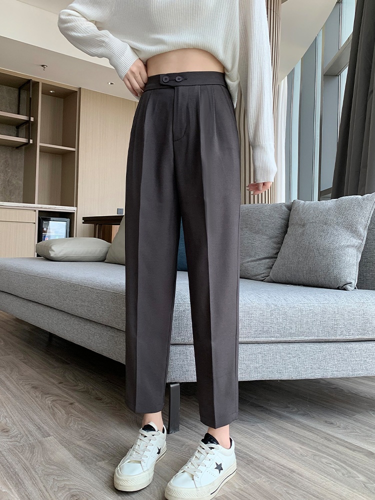 Straight loose suit pants slim harem pants for women