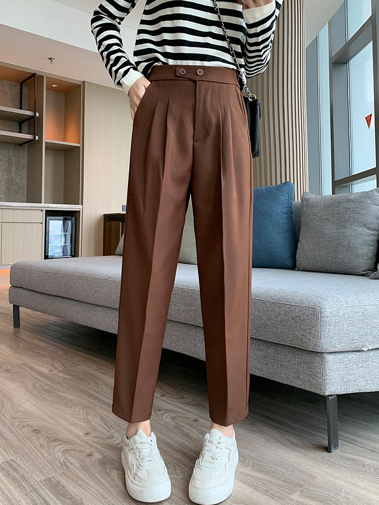 Straight loose suit pants slim harem pants for women