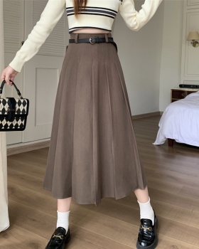 A-line slim pleated skirt large yard high waist long skirt