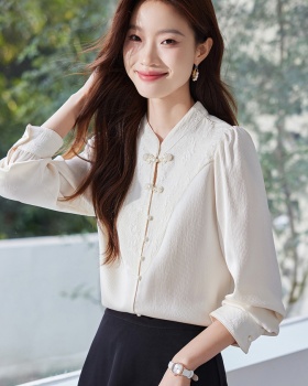 All-match Korean style small shirt autumn splice shirt