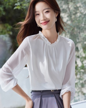 Long sleeve bottoming small shirt splice tops for women