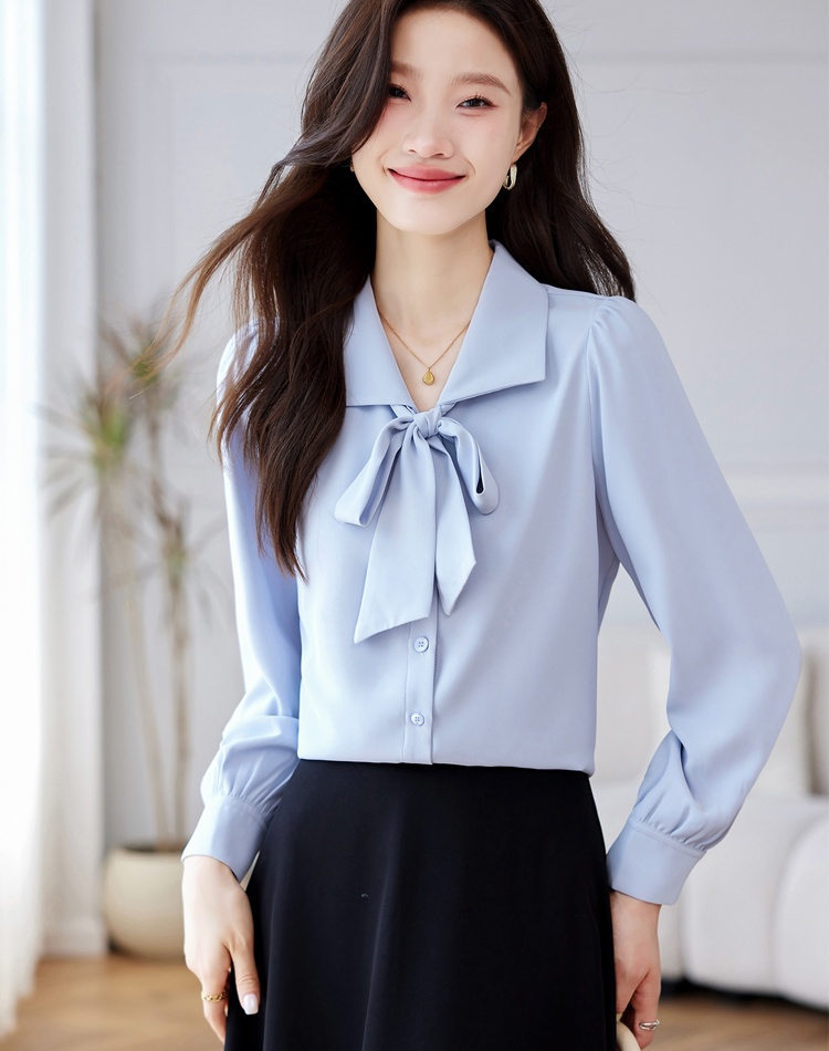 Frenum bow tops autumn long sleeve shirt