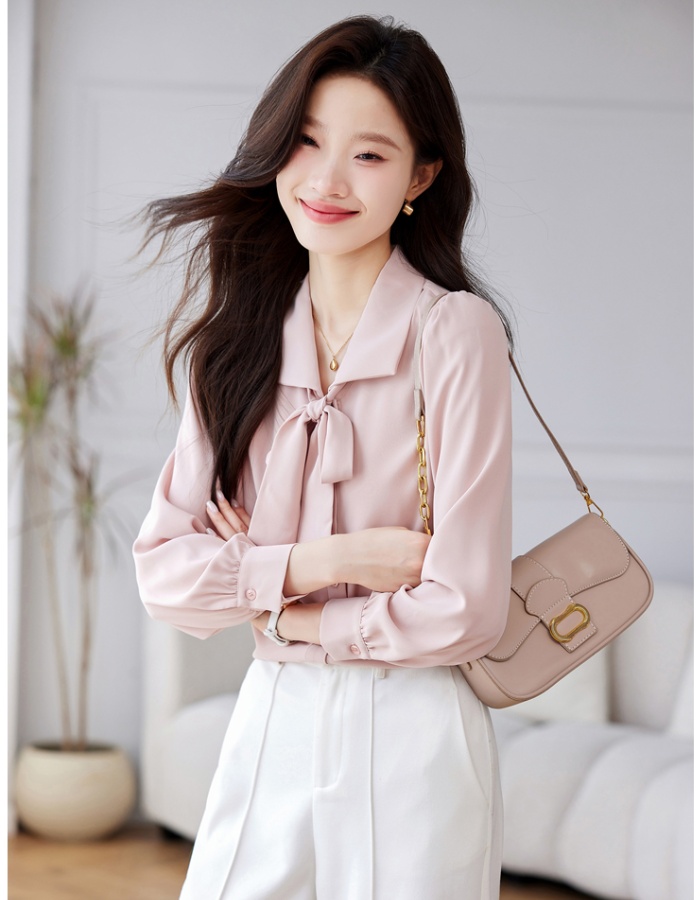 Frenum bow tops autumn long sleeve shirt