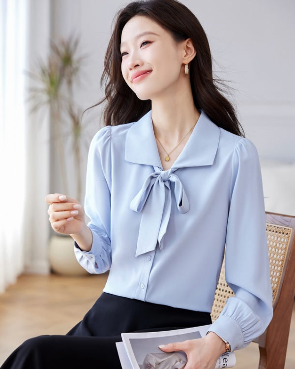 Frenum bow tops autumn long sleeve shirt
