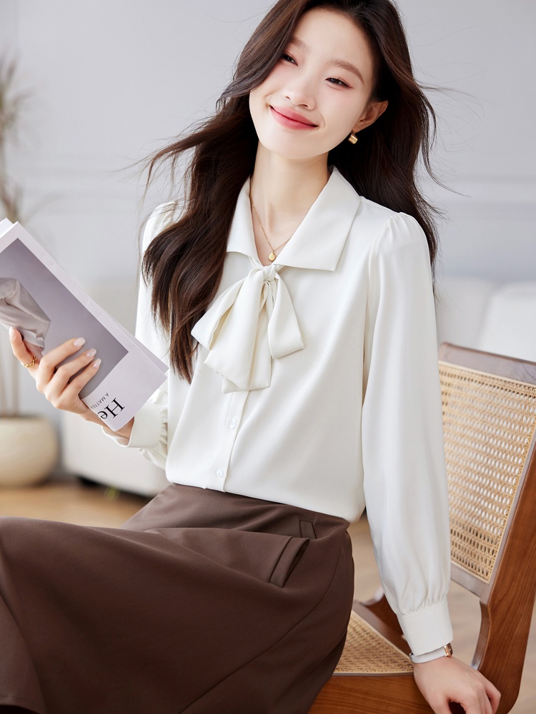Frenum bow tops autumn long sleeve shirt