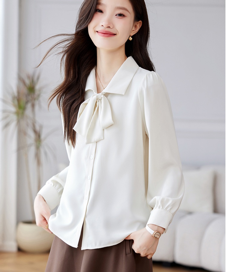 Frenum bow tops autumn long sleeve shirt