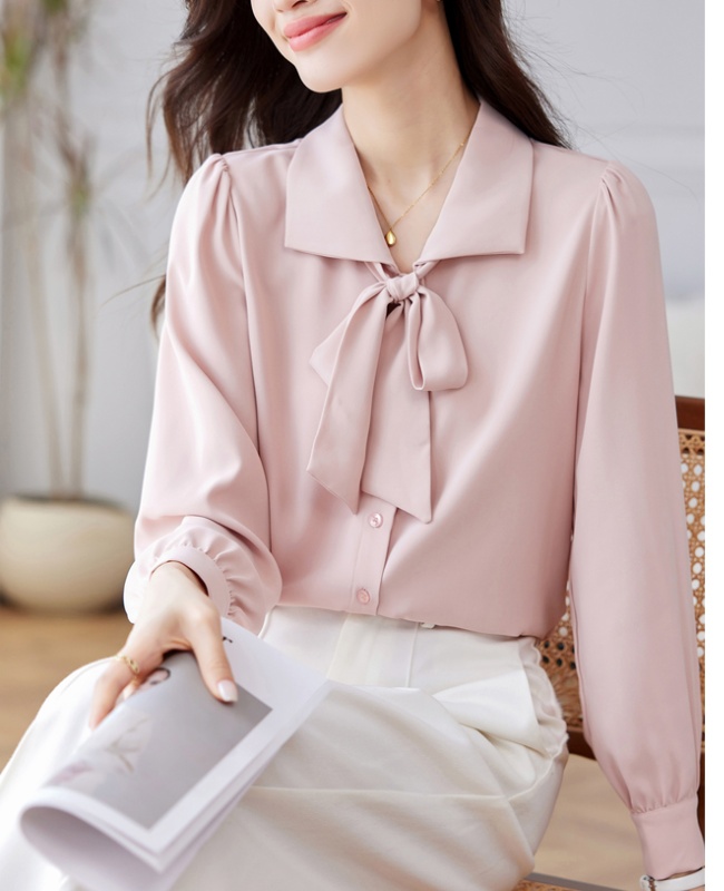 Frenum bow tops autumn long sleeve shirt