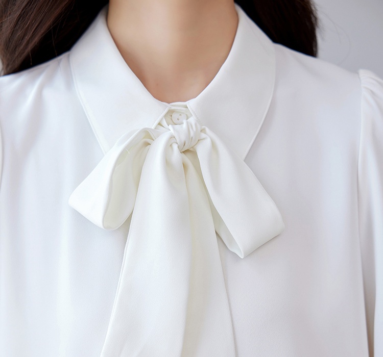 Autumn bow shirt long sleeve frenum tops for women