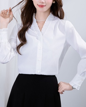Pure cotton shirt long sleeve tops for women