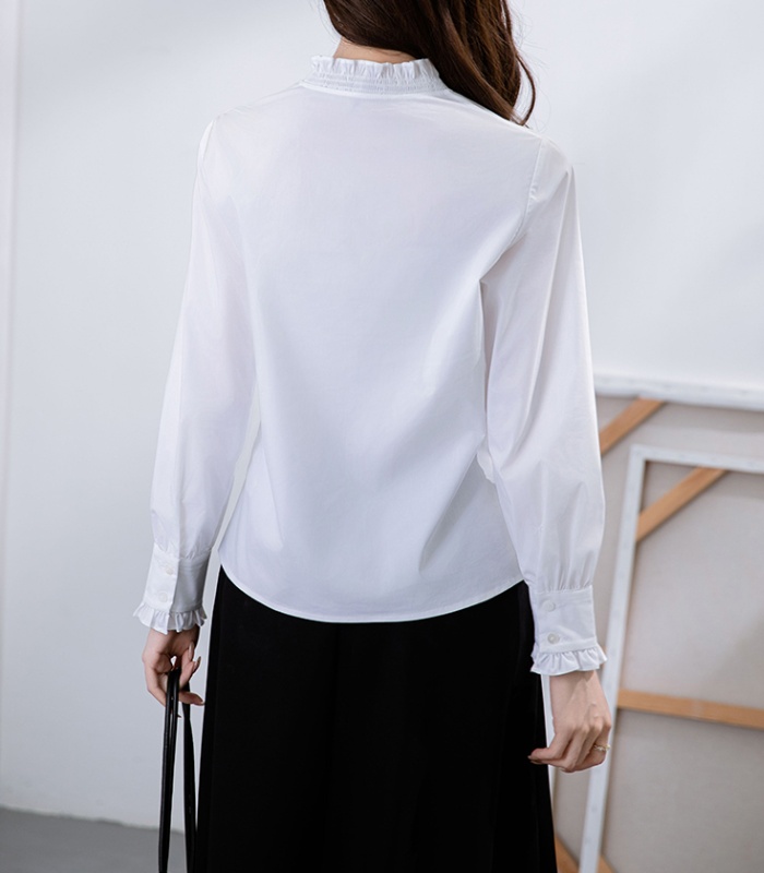 Pure cotton shirt long sleeve tops for women