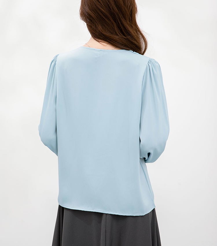 Korean style loose tops V-neck shirt for women