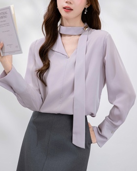 Autumn Korean style shirt all-match frenum tops for women