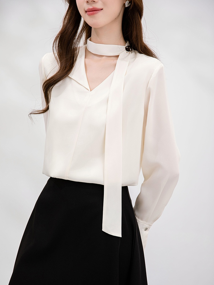 Autumn Korean style shirt all-match frenum tops for women