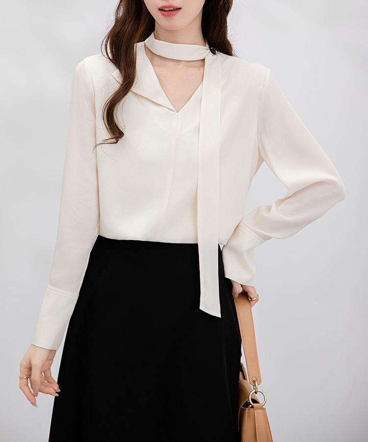 Autumn Korean style shirt all-match frenum tops for women