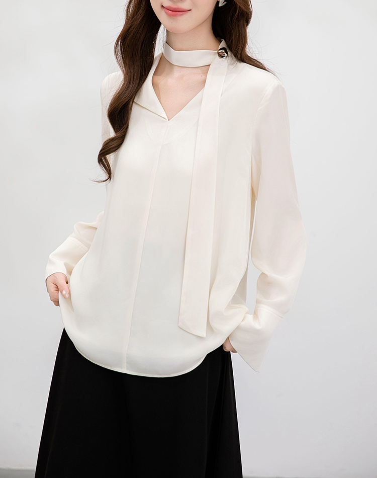 Autumn Korean style shirt all-match frenum tops for women