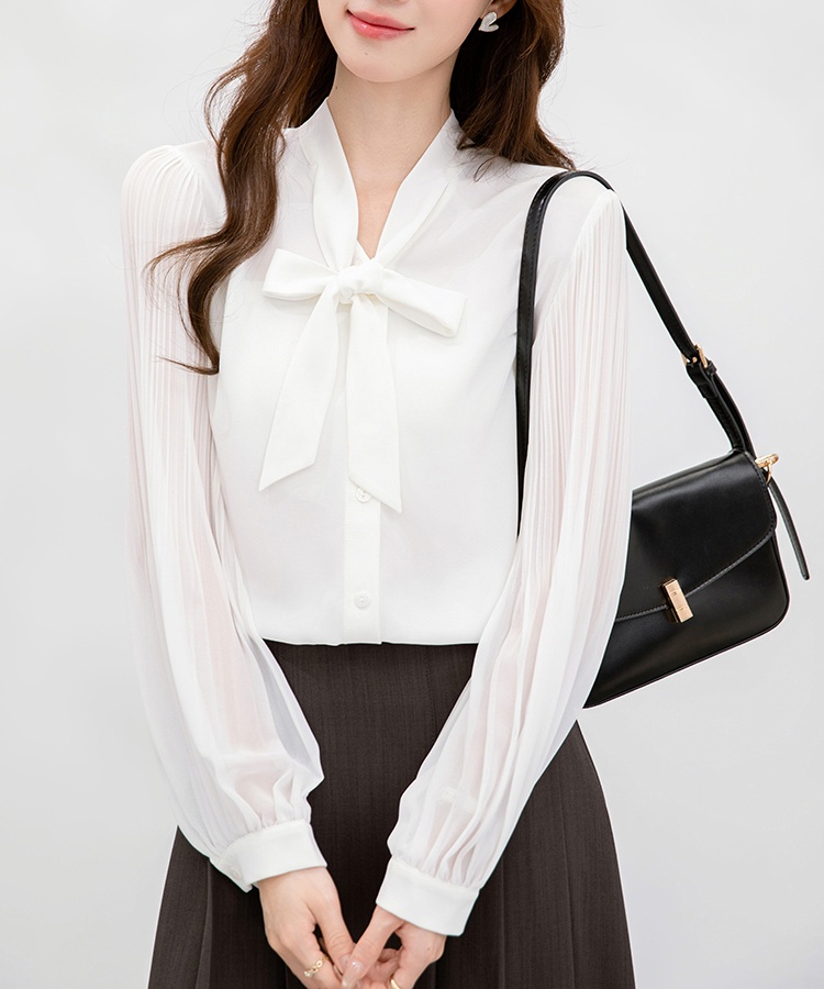 Fashion all-match autumn frenum crimp shirt