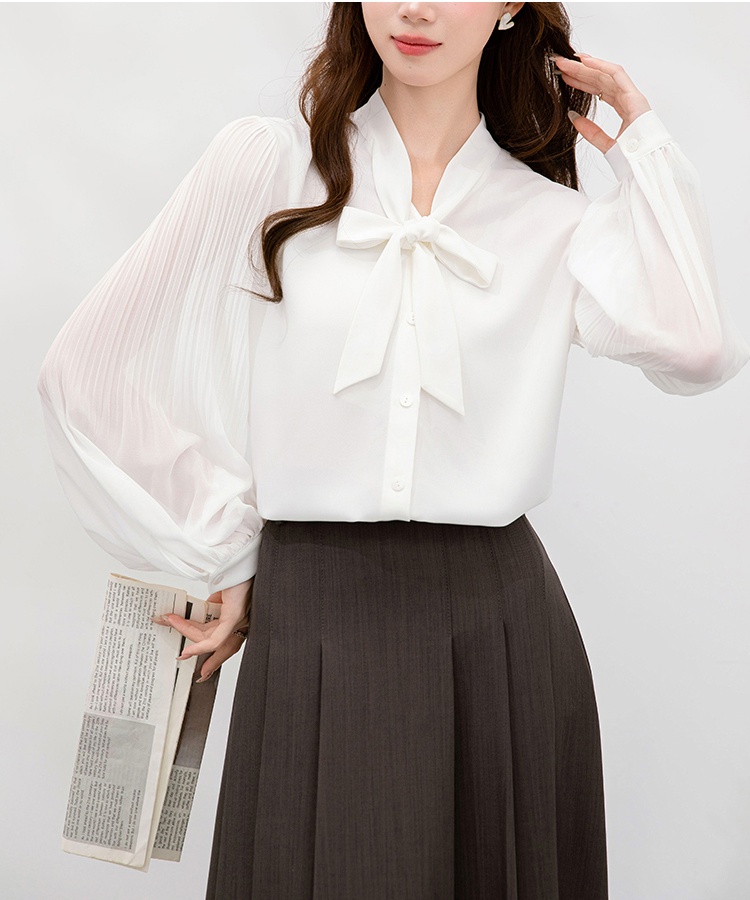 Fashion all-match autumn frenum crimp shirt