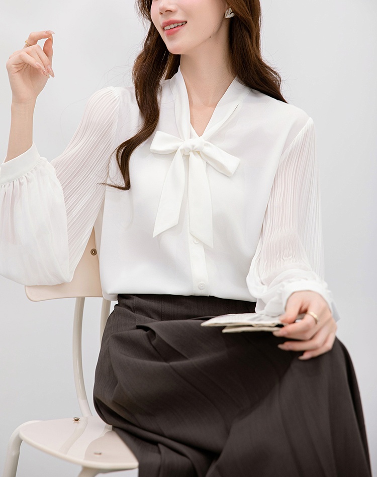 Fashion all-match autumn frenum crimp shirt