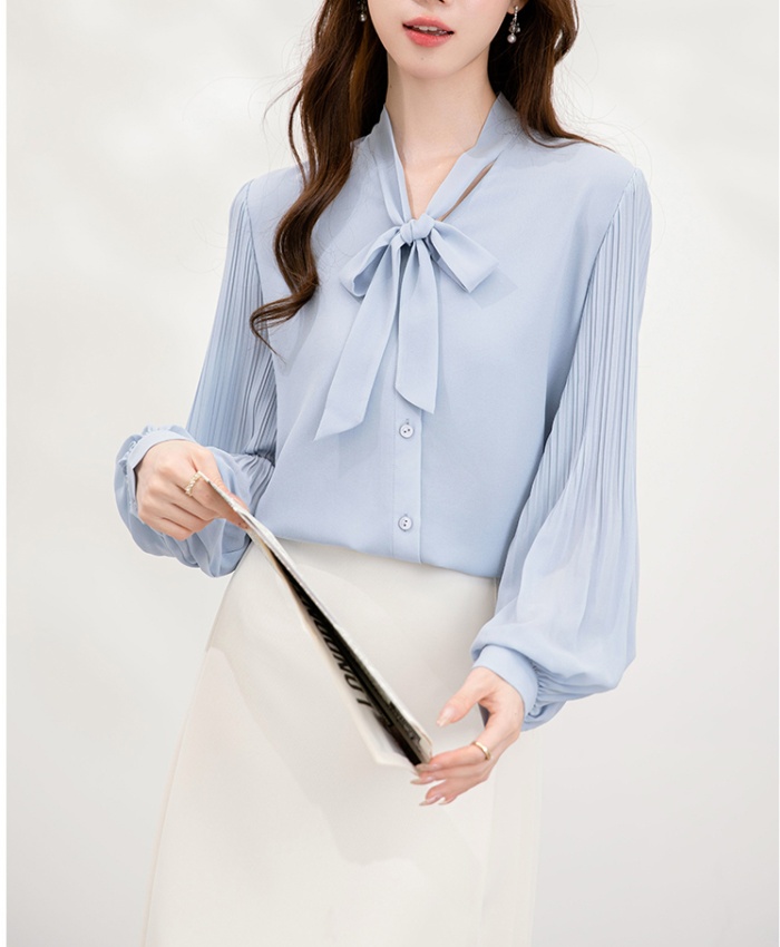 Fashion all-match autumn frenum crimp shirt
