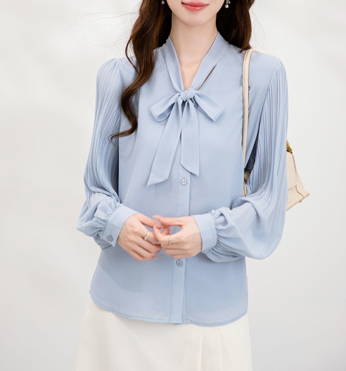 Fashion all-match autumn frenum crimp shirt
