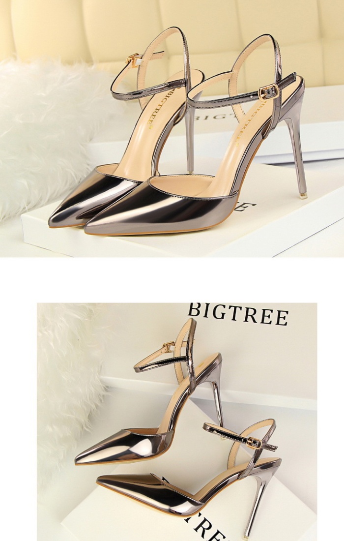 Low high-heeled slim nightclub sexy pointed sandals
