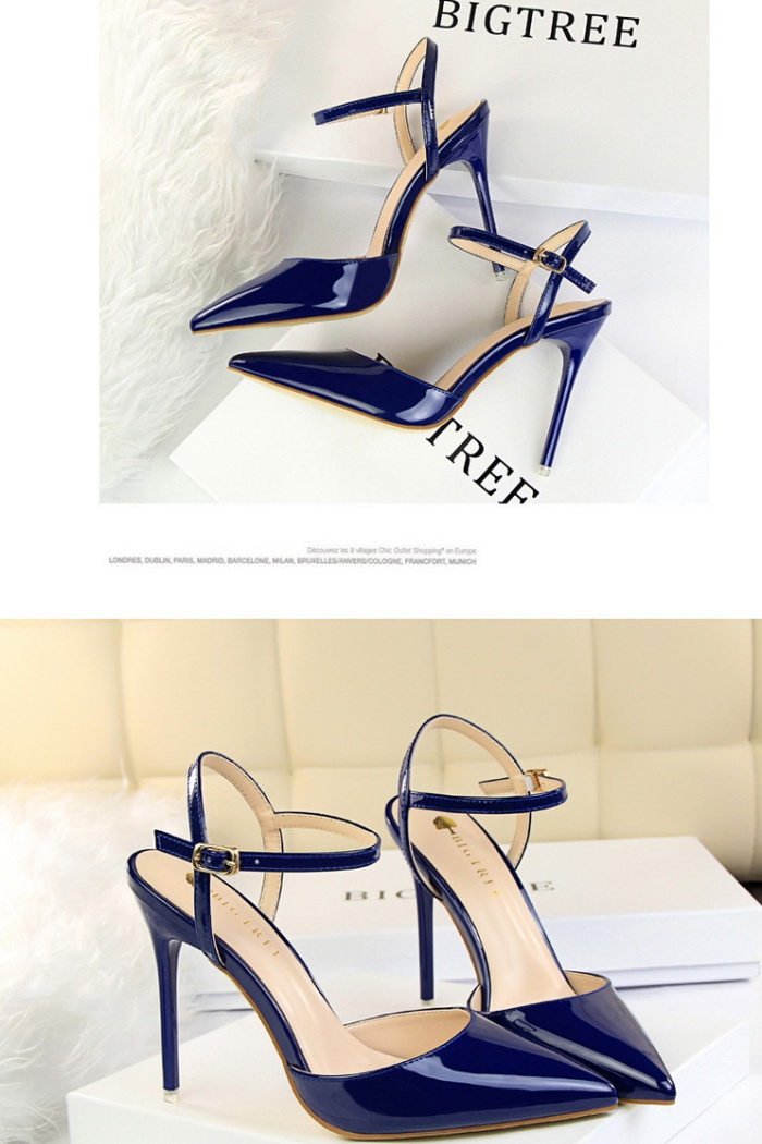 Low high-heeled slim nightclub sexy pointed sandals