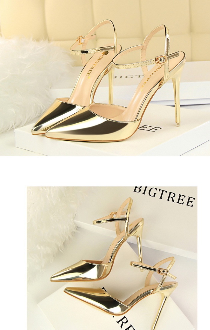 Low high-heeled slim nightclub sexy pointed sandals