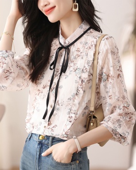 Long sleeve unique shirt floral tops for women