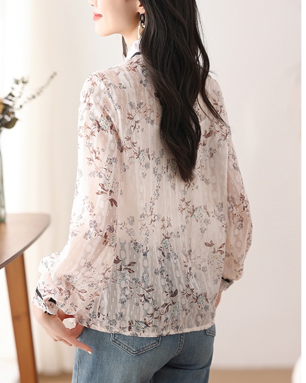 Long sleeve unique shirt floral tops for women