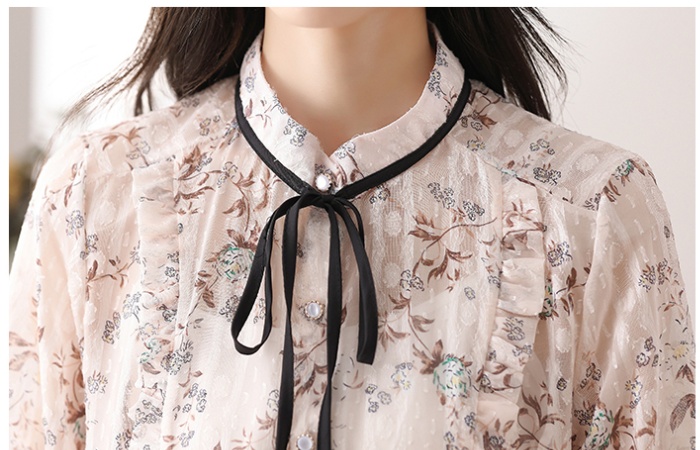 Long sleeve unique shirt floral tops for women