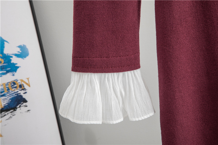 British style long dress knitted dress for women