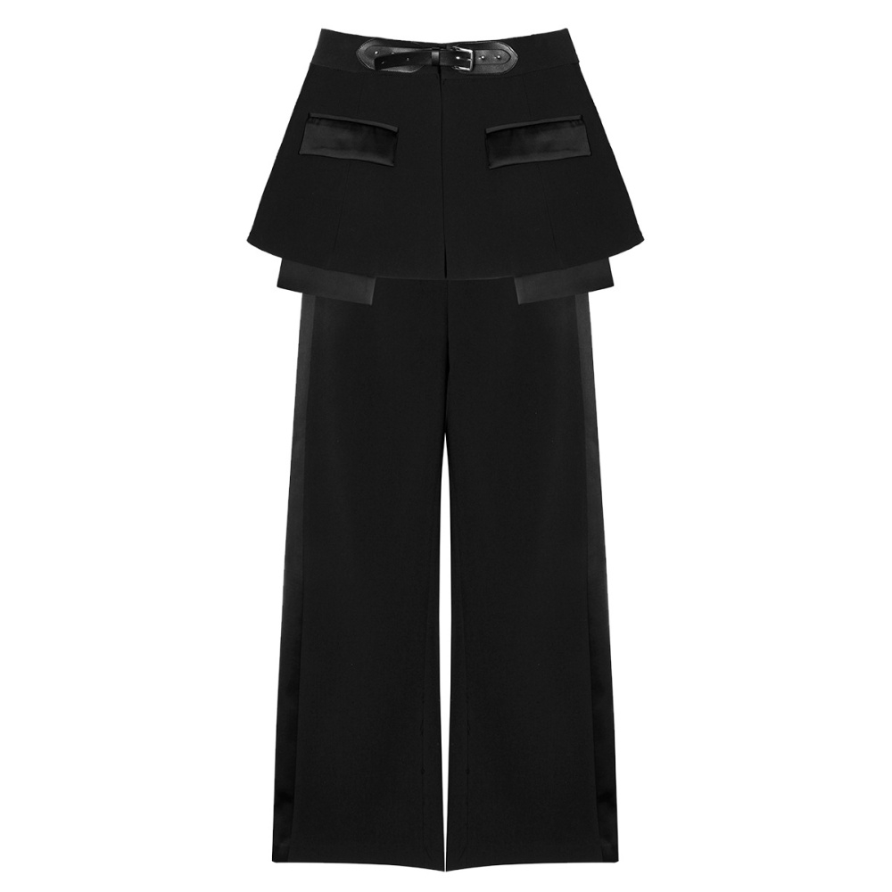 Spring belt cortical wide leg pants 2pcs set
